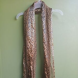 Leopard print polyester striped scarf
